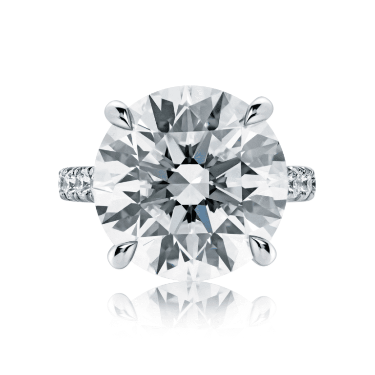 11 Carat D Flawless Round Cut Diamond Ring