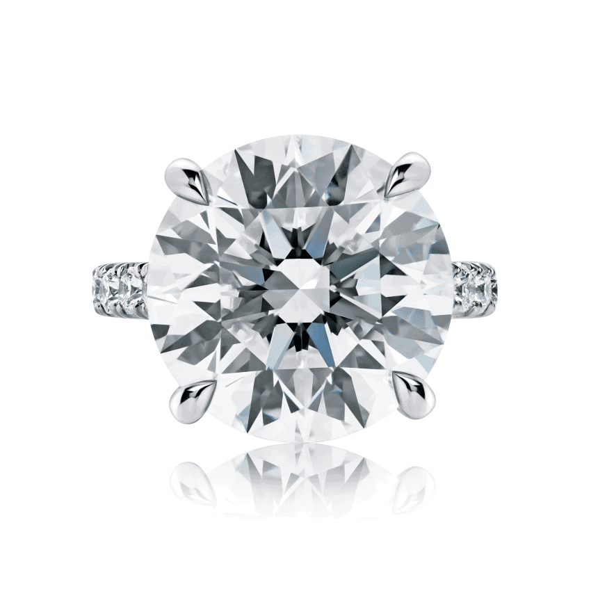 11 Carat D Flawless Round Cut Diamond Ring