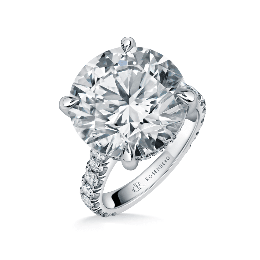 11 Carat D Flawless Round Cut Diamond Ring