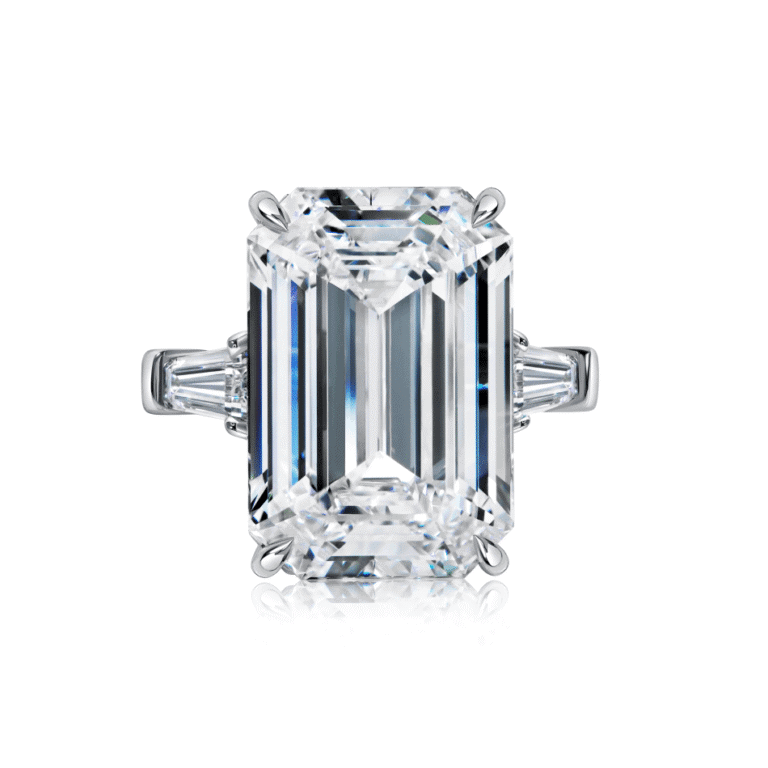 15 Carat D Flawless Emerald Cut Diamond Ring