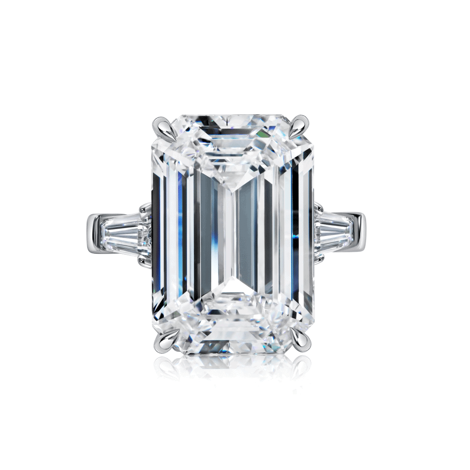 15 Carat D Flawless Emerald Cut Diamond Ring