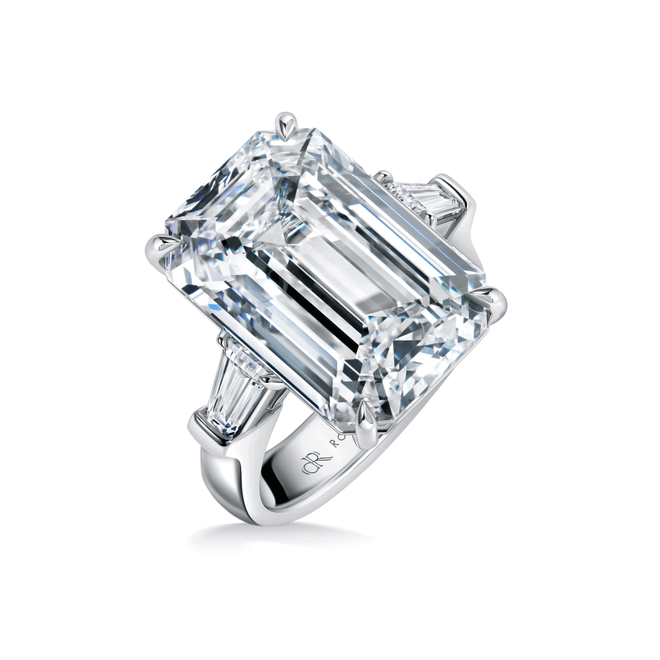 15 Carat D Flawless Emerald Cut Diamond Ring
