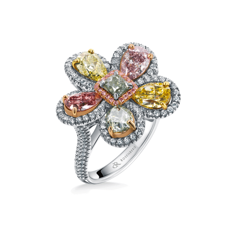 4 Carat Multi Colors Diamond Ring