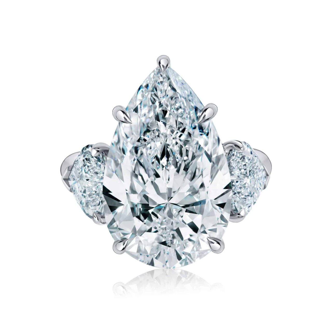 10 Carat D VS2 Pear Shape Diamond Ring