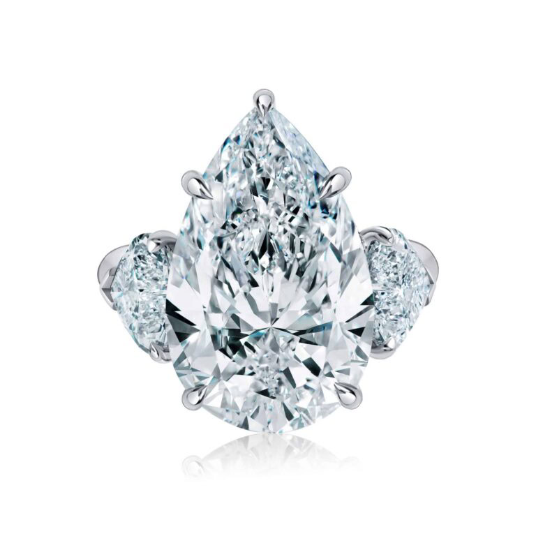 10 Carat D VS2 Pear Shape Diamond Ring