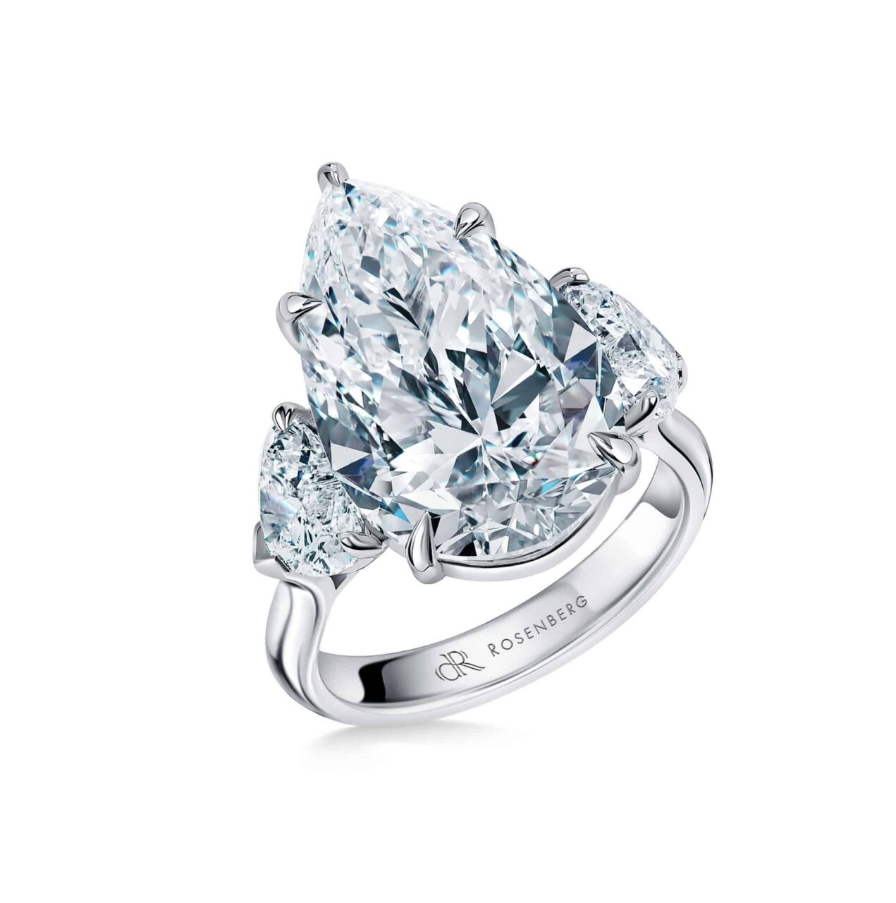 10 Carat D VS2 Pear Shape Diamond Ring