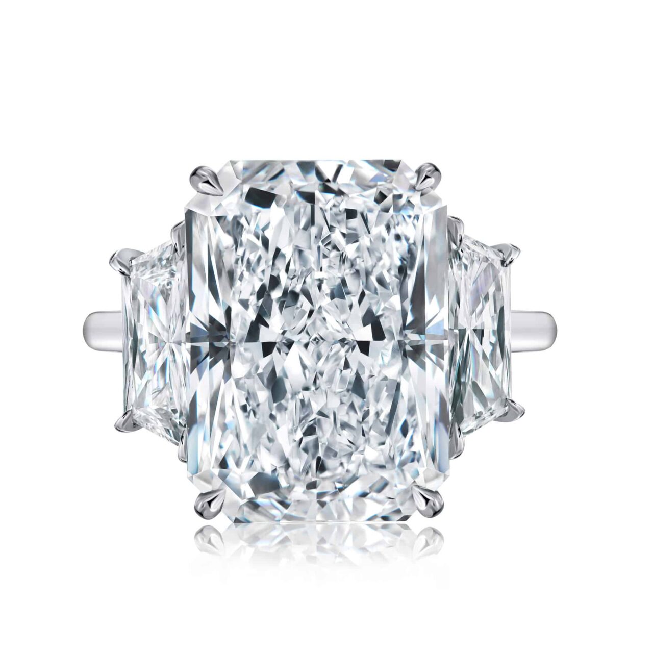 11 Carat D VS2 Radiant Cut Diamond Ring
