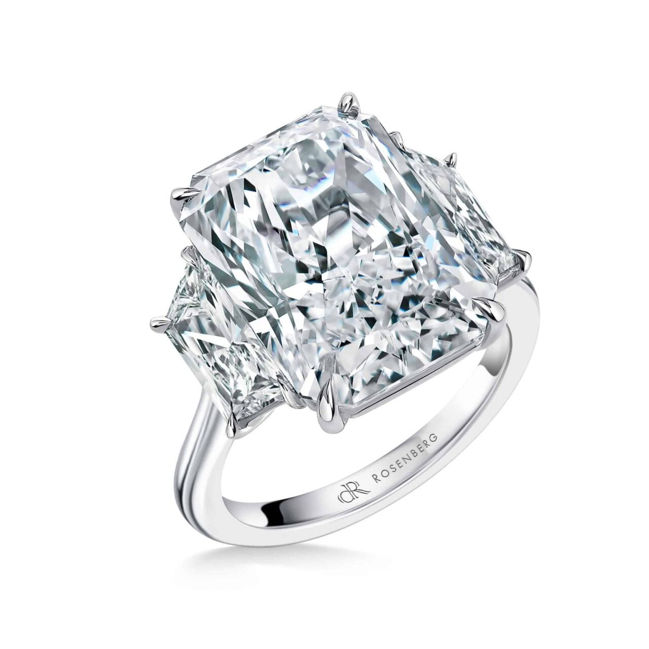 11 Carat D VS2 Radiant Cut Diamond Ring