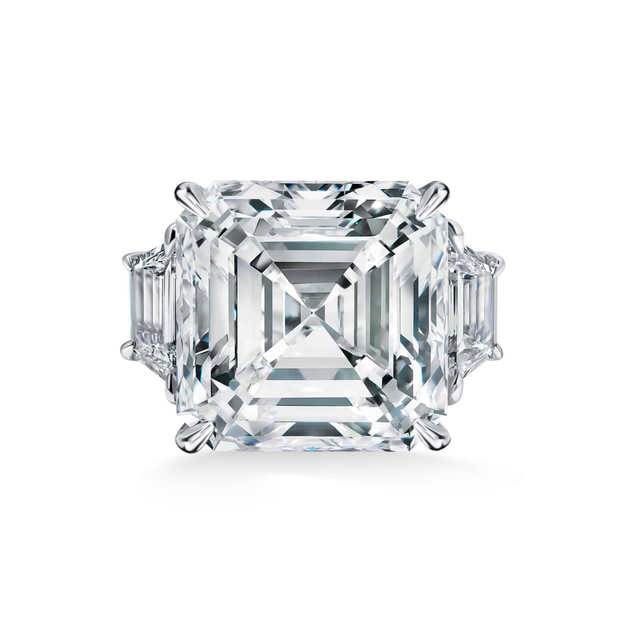15 Carat E VS2 Asscher Cut Diamond Ring