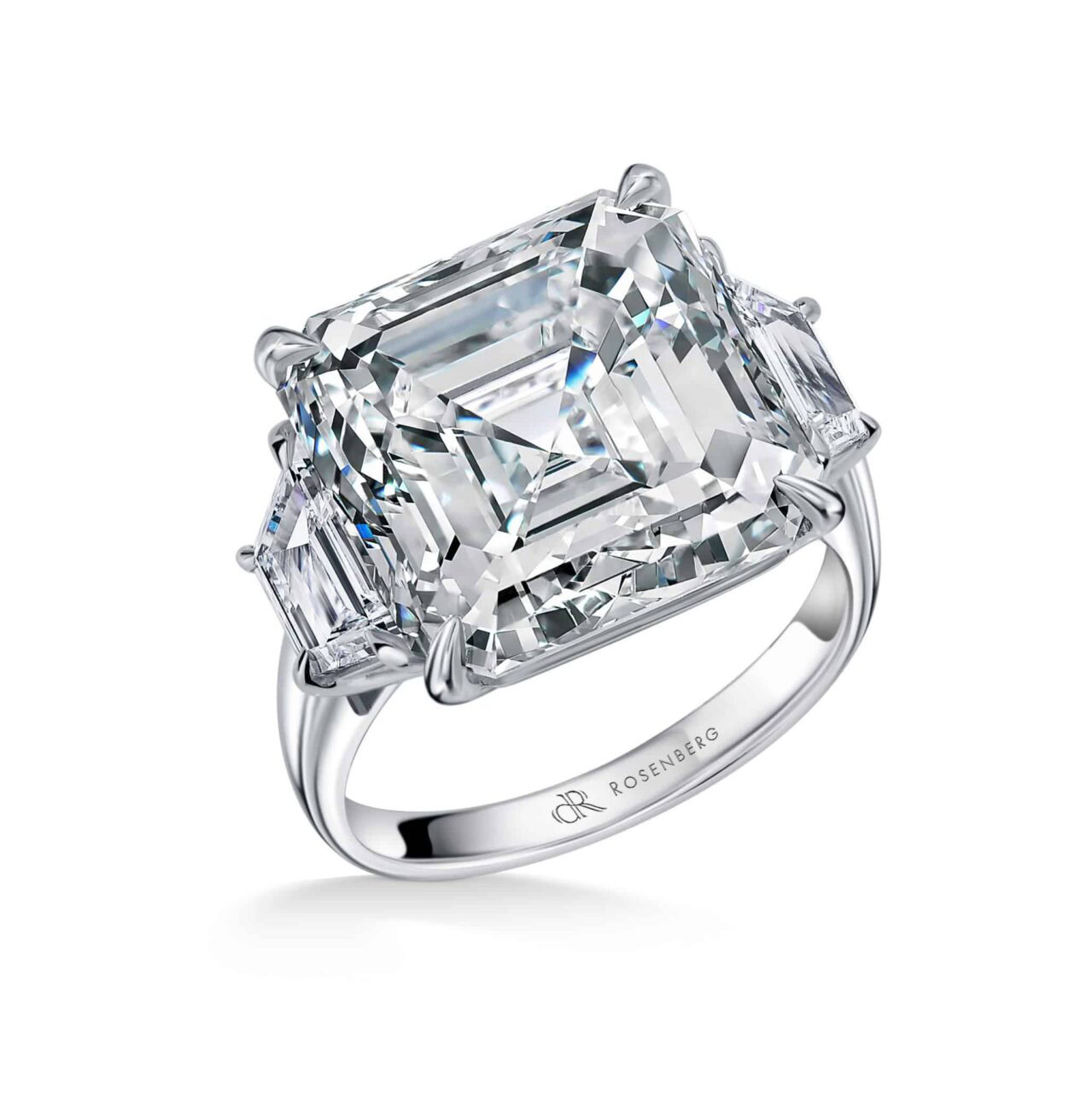 15 Carat E VS2 Asscher Cut Diamond Ring