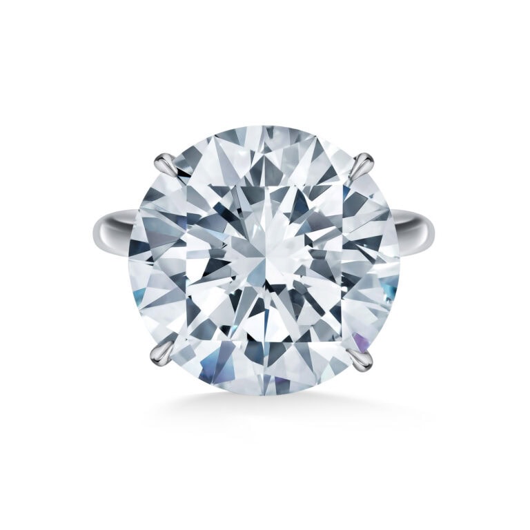 15 Carat D Flawless Round Cut Diamond Ring