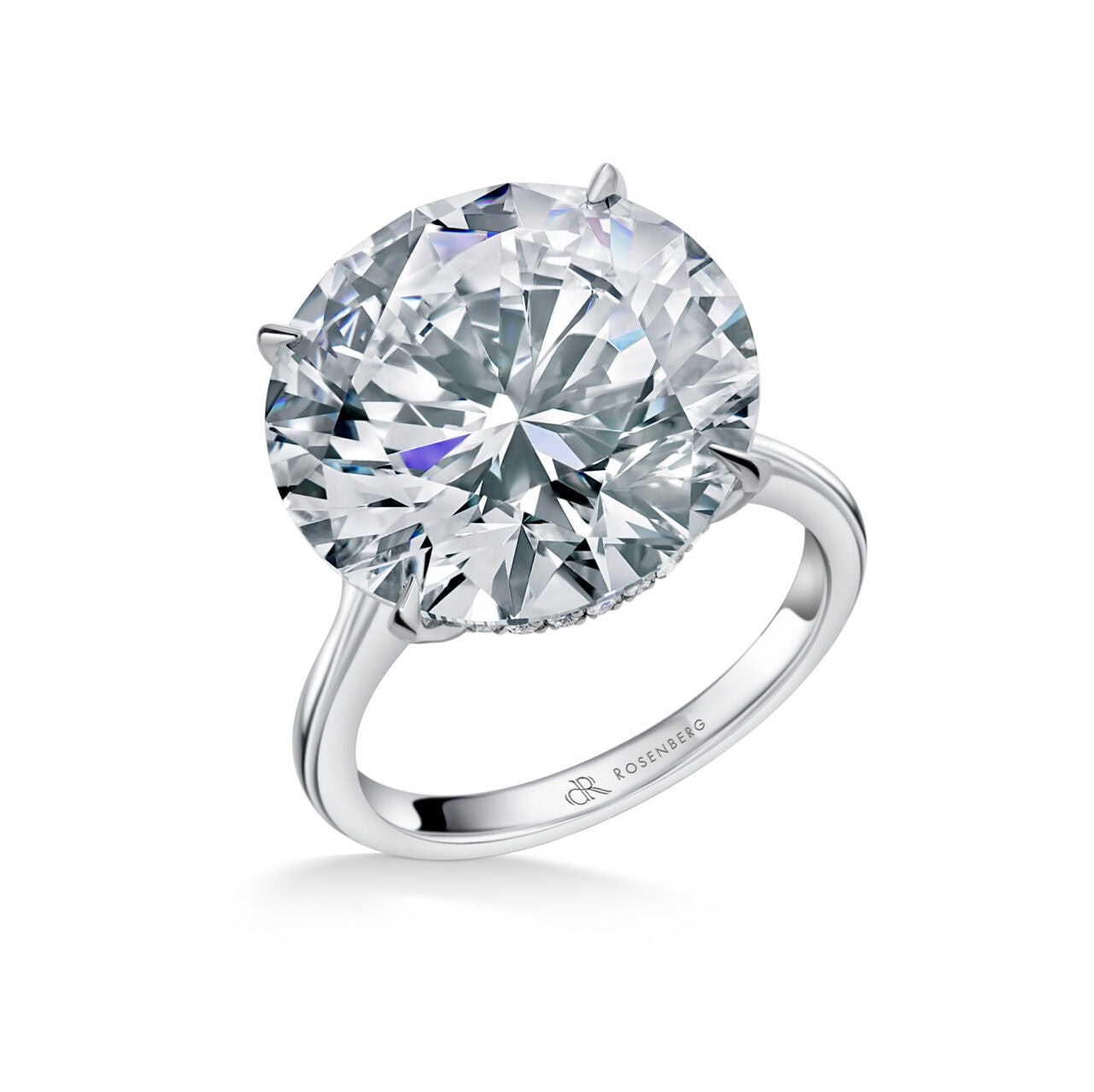 15 Carat D Flawless Round Cut Diamond Ring