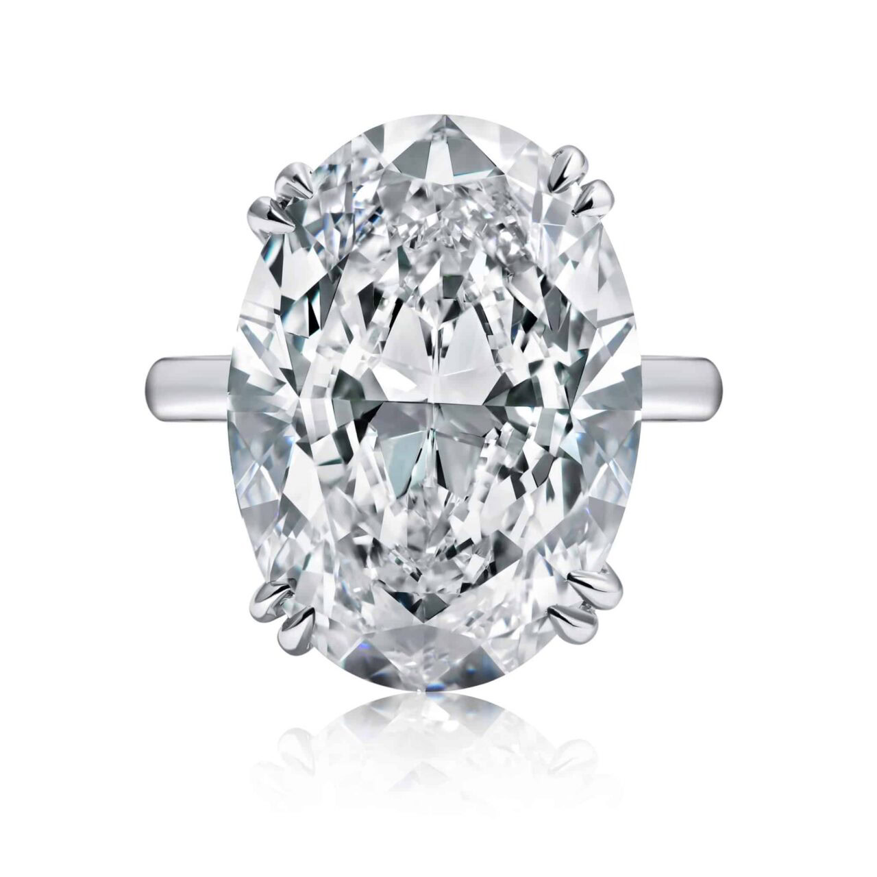 20 Carat D Flawless Oval Cut Diamond Ring