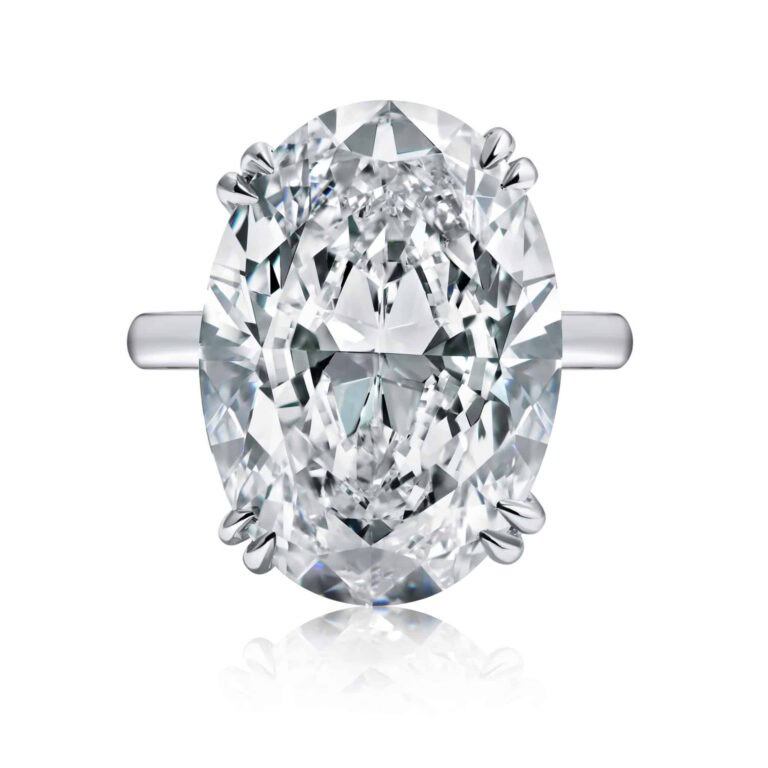 20 Carat D Flawless Oval Cut Diamond Ring