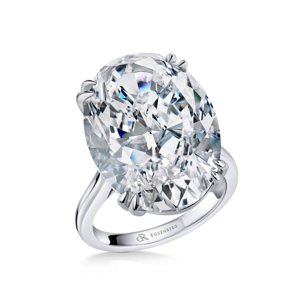20 Carat D Flawless Oval Cut Diamond Ring