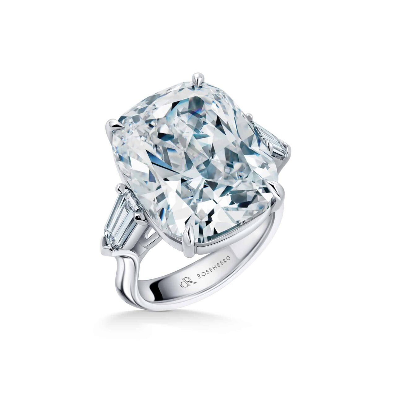 20 Carat D VS2 Cushion Cut Diamond Ring