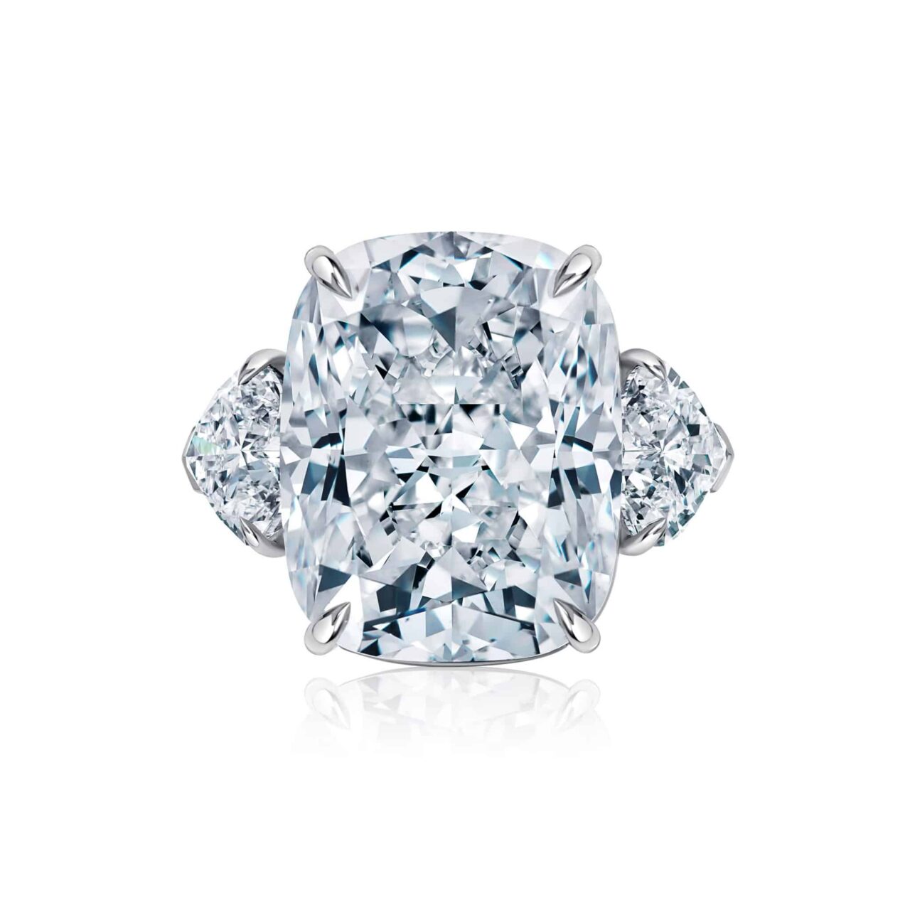 20 Carat D Flawless Cushion Cut Diamond Ring
