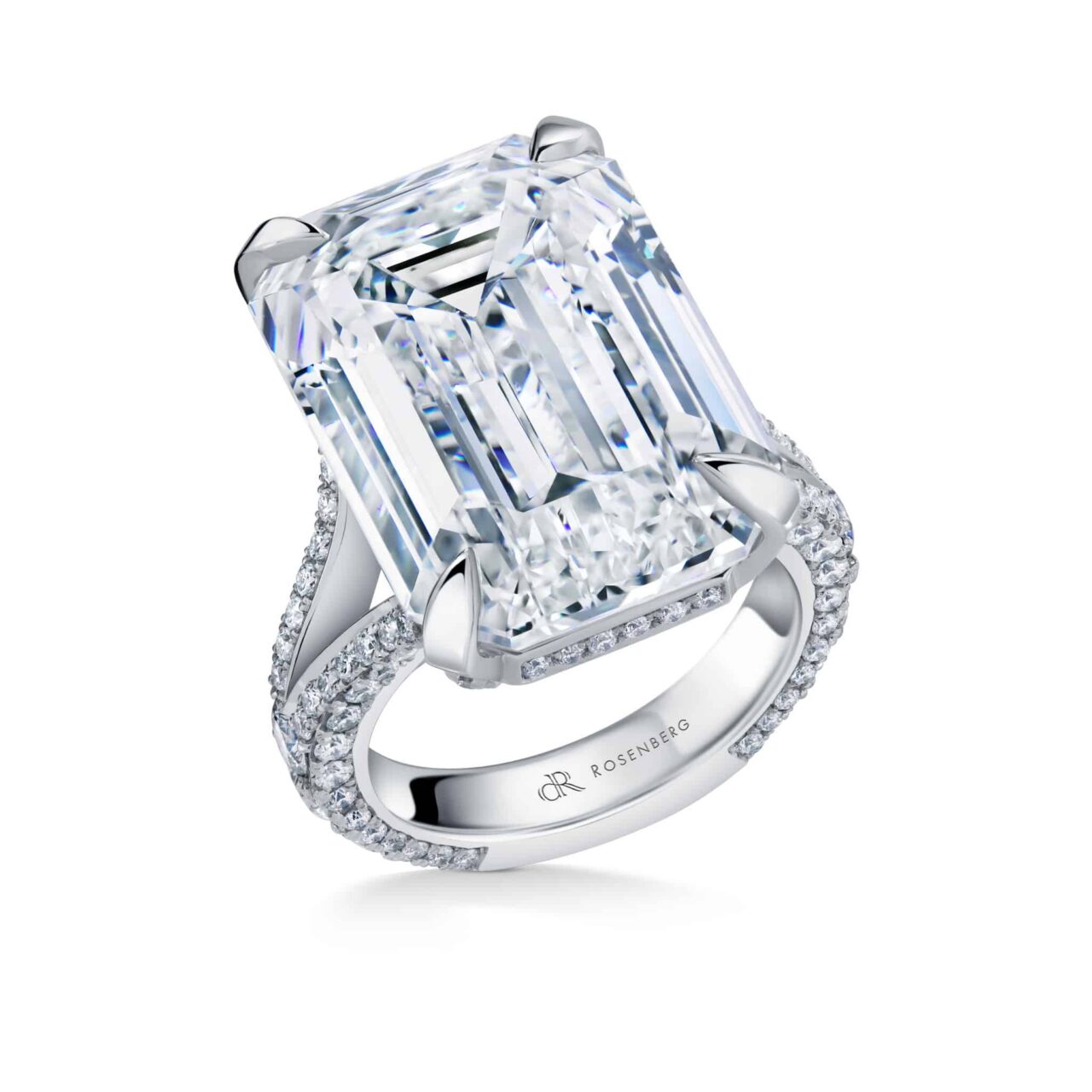 30 Carat D Flawless Emerald Cut Diamond Ring