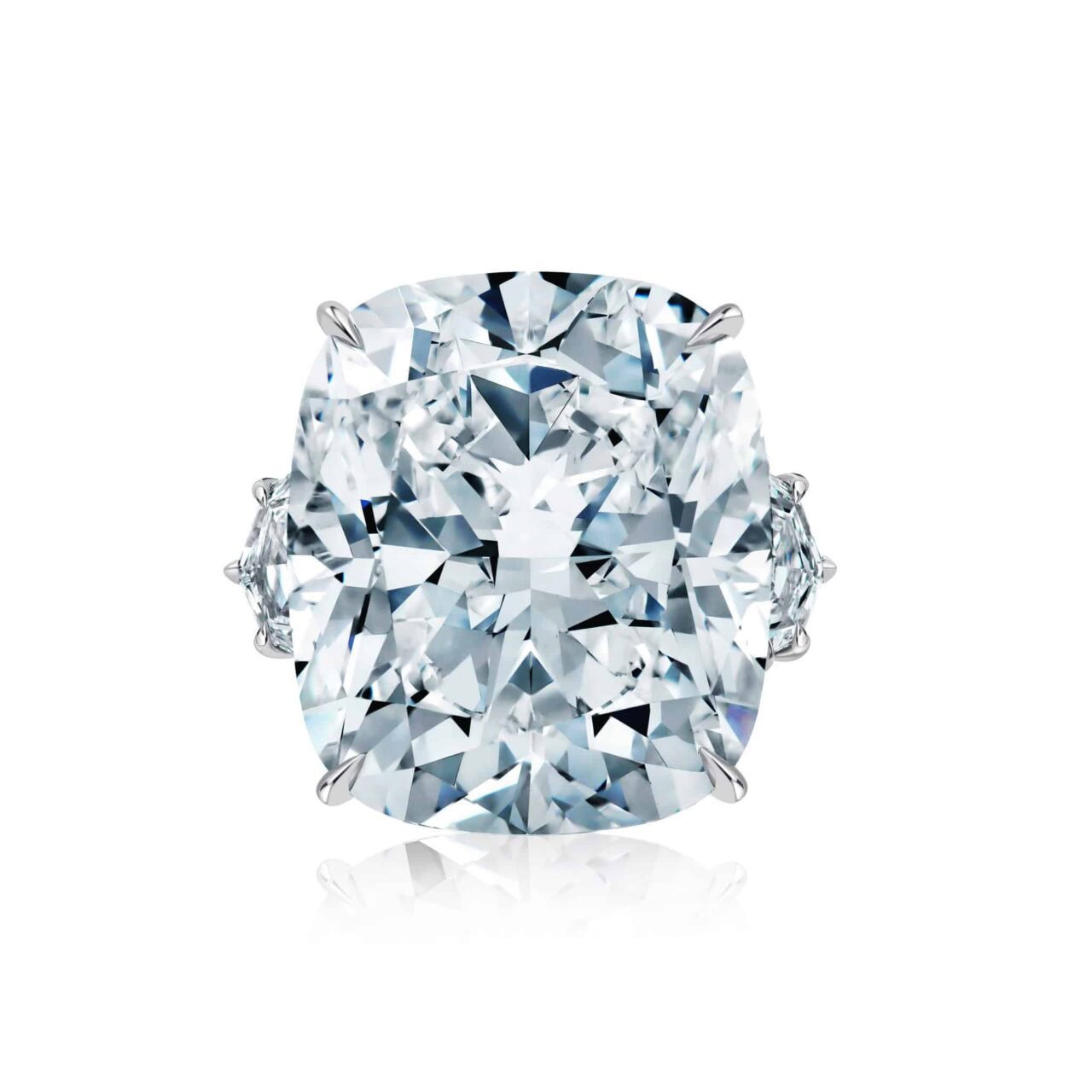 30 Carat D VS2 Cushion Cut Diamond Ring