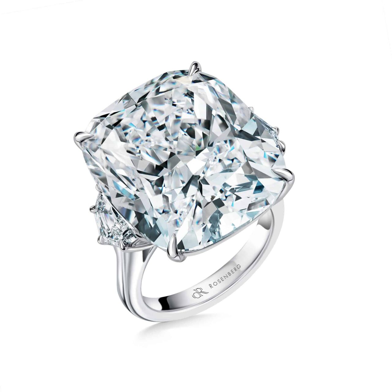 30 Carat D VS2 Cushion Cut Diamond Ring