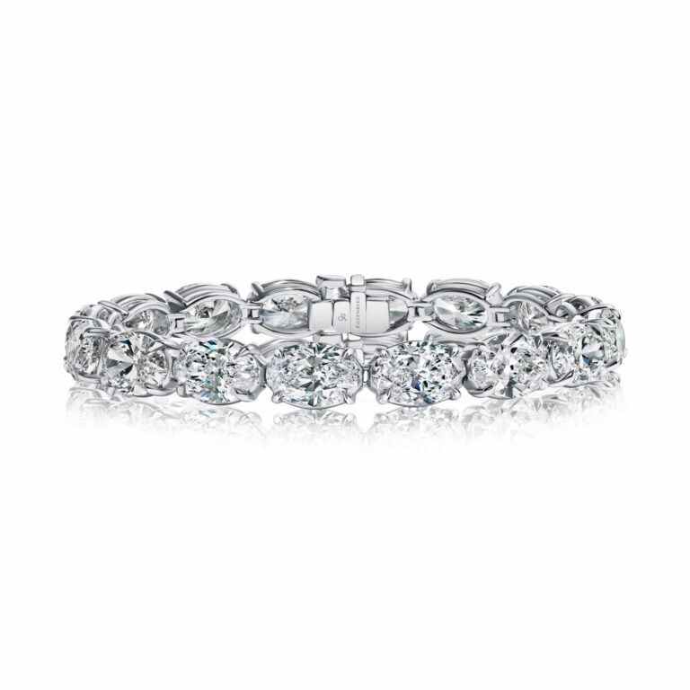 33 Carat D-F VS2-SI2 Oval Cut Diamond Tennis Bracelet