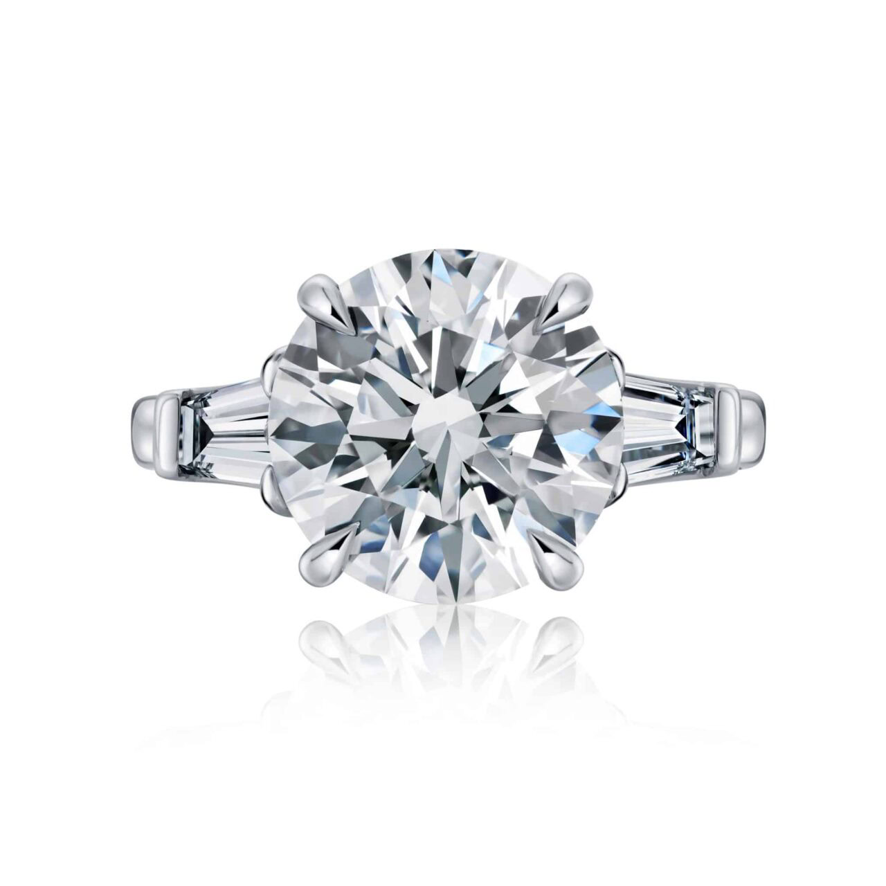 5 Carat F VVS2 Round Cut Diamond Ring