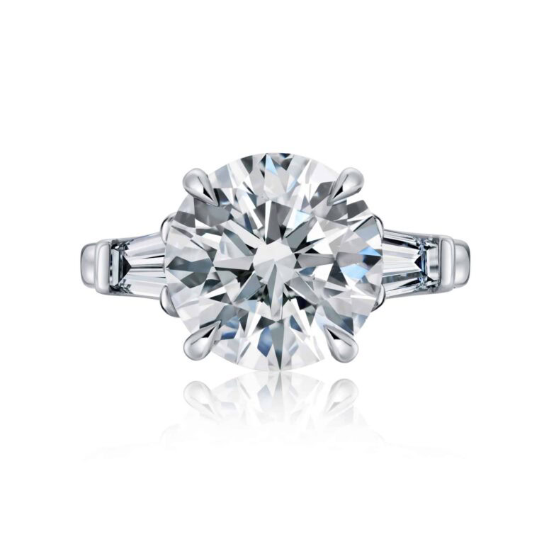 5 Carat F VVS2 Round Cut Diamond Ring
