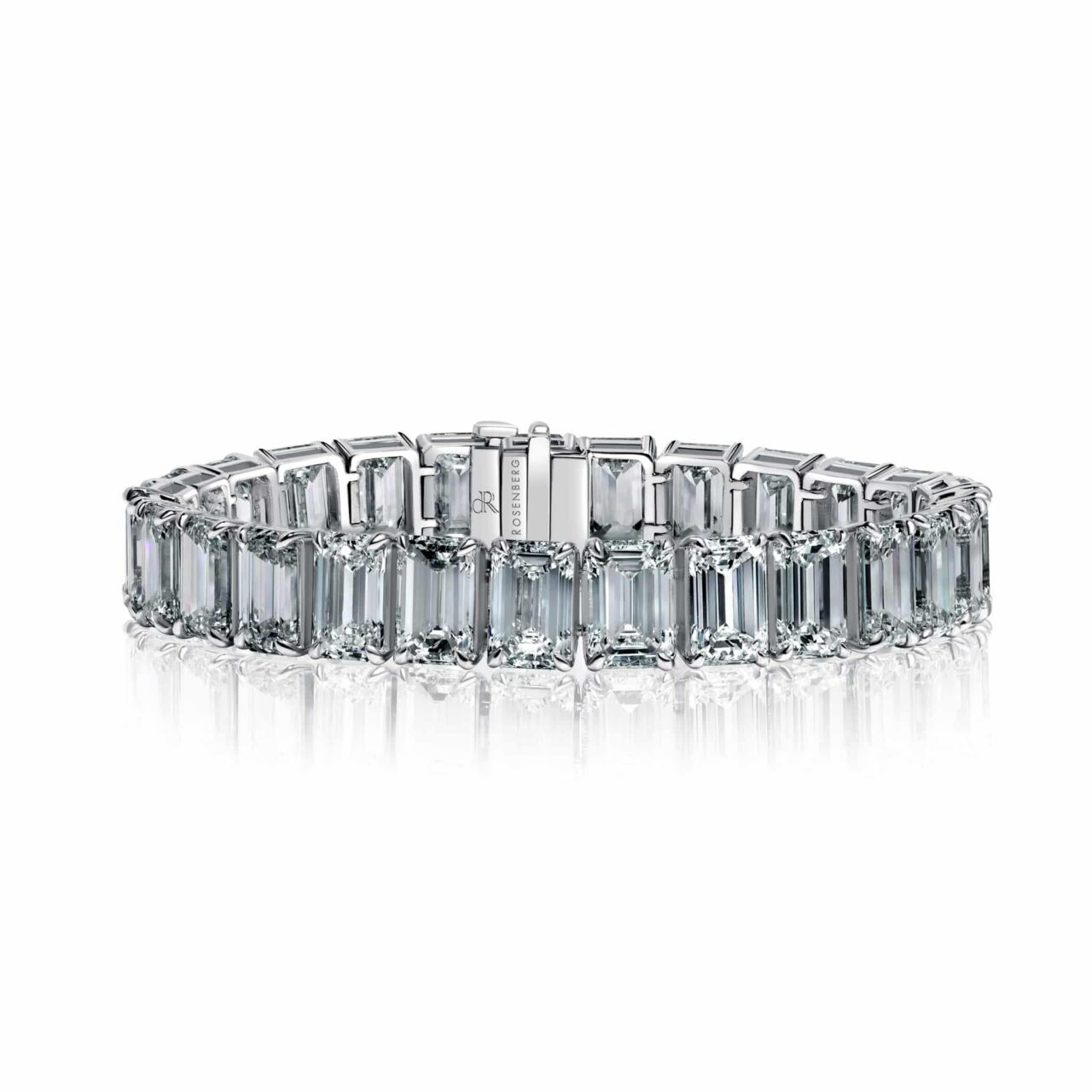 54 Carat G-I Flawless-VS2 Emerald Cut Diamond Tennis Bracelet