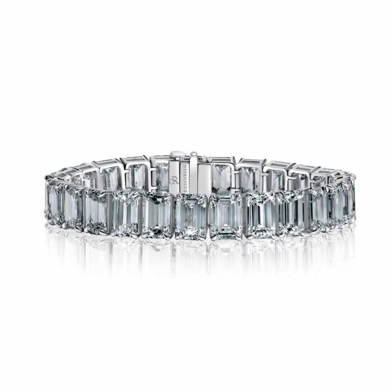 54 Carat G-I Flawless-VS2 Emerald Cut Diamond Tennis Bracelet