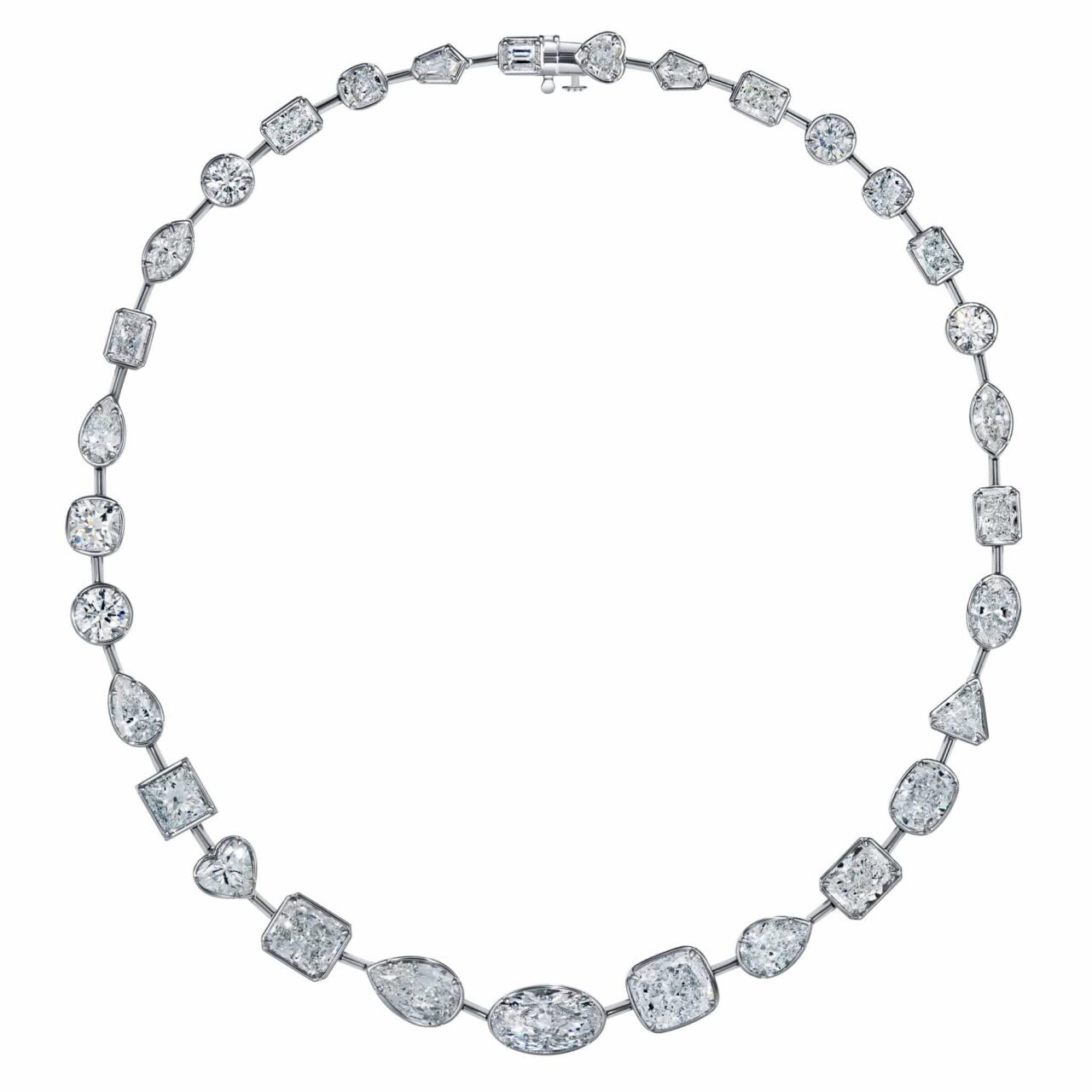 56 Carat D-G SI2-FL Mix Shape Diamond Necklace