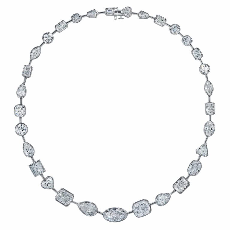 56 Carat D-G SI2-FL Mix Shape Diamond Necklace