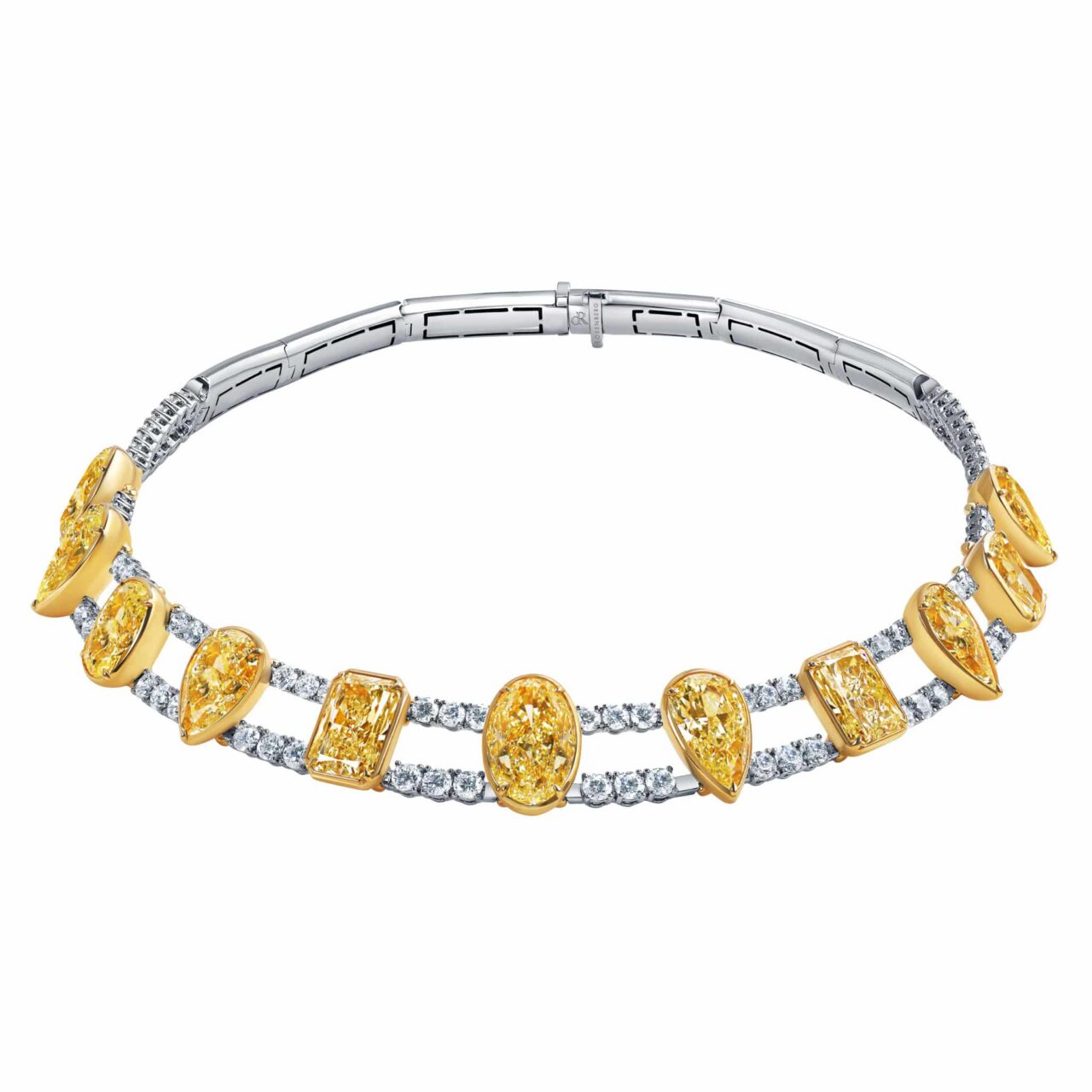 61 Carat Fancy Yellow VS1 – VVS2 Choker Multi Shape Diamond Necklace