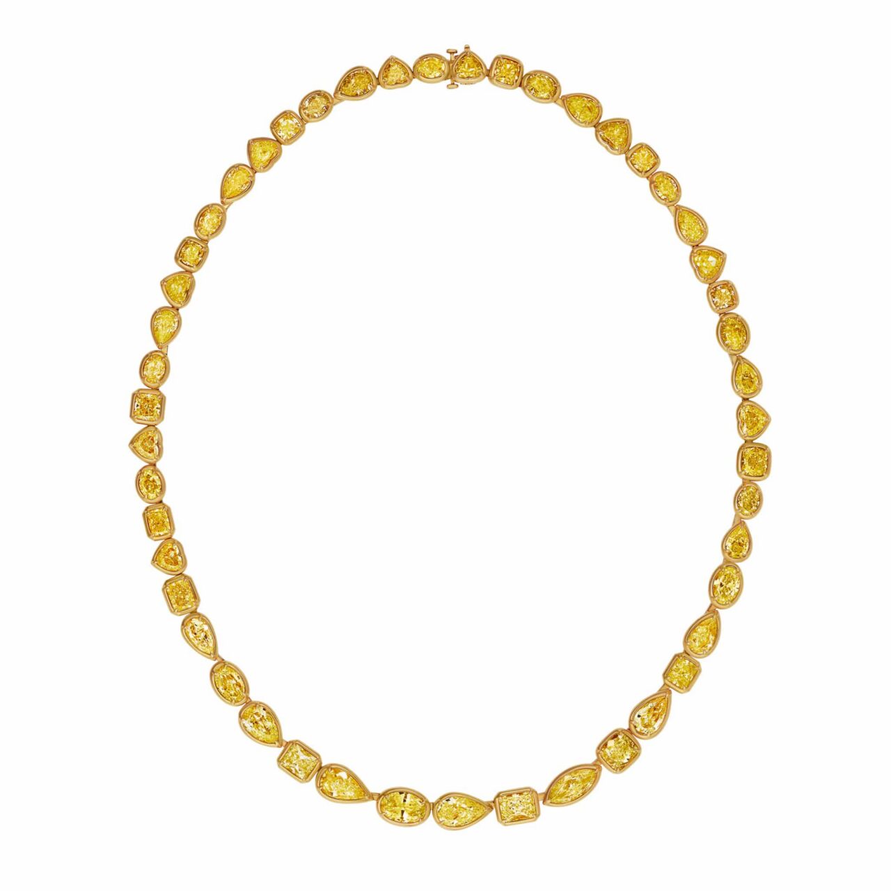 95 Carat Fancy Yellow VS1 – VVS2 Multi Shape Diamond Necklace