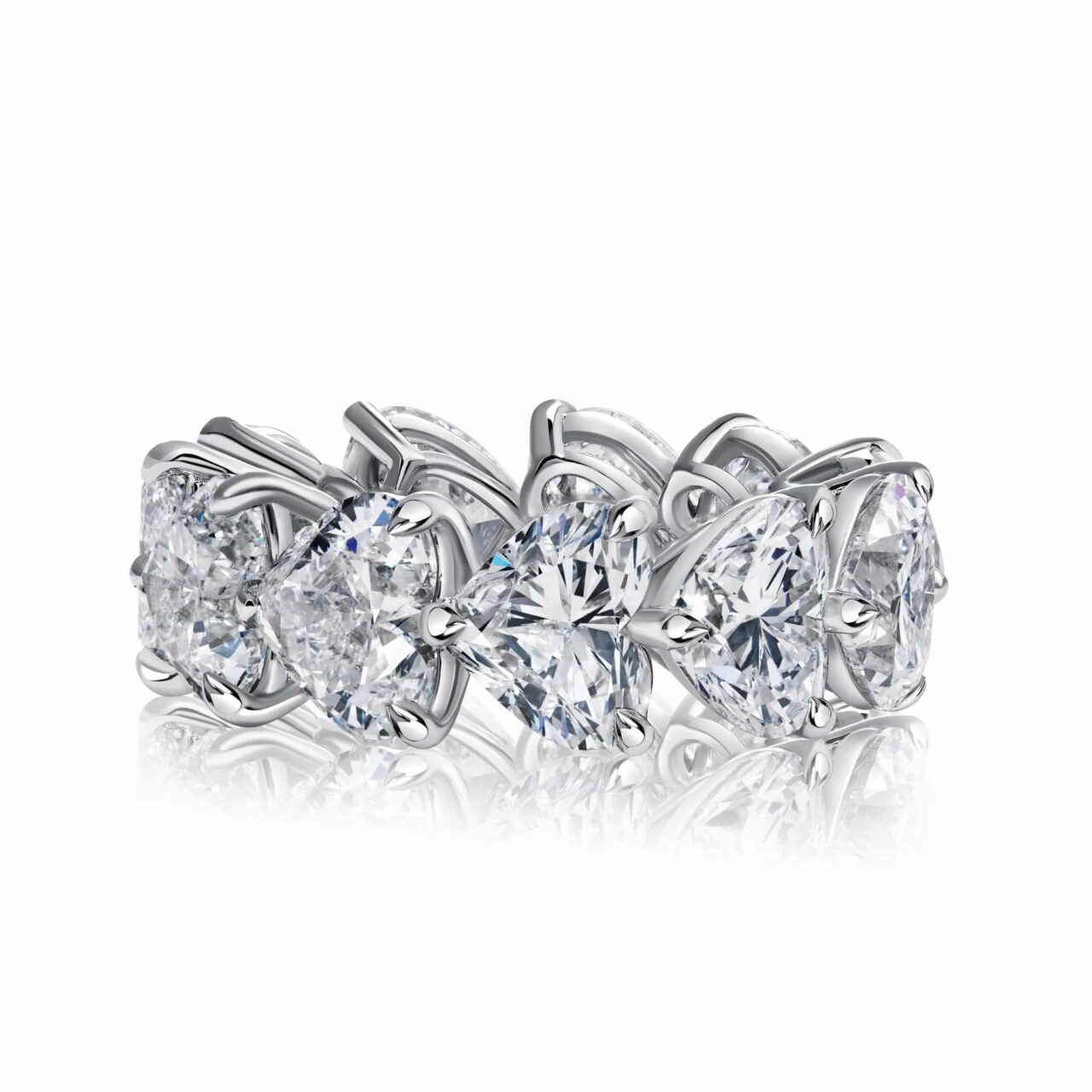 16.60cttw Heart Shape D-F VVS2-VS2 GIA Certified Eternity Band
