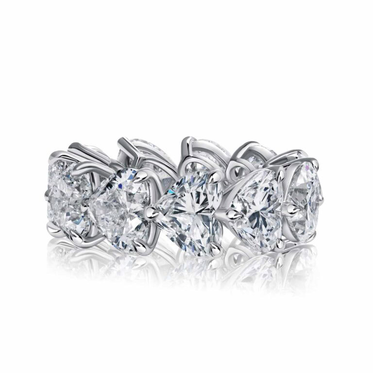 16.60cttw Heart Shape D-F VVS2-VS2 GIA Certified Eternity Band