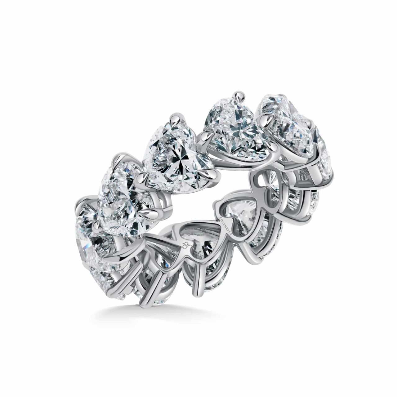 16.60cttw Heart Shape D-F VVS2-VS2 GIA Certified Eternity Band