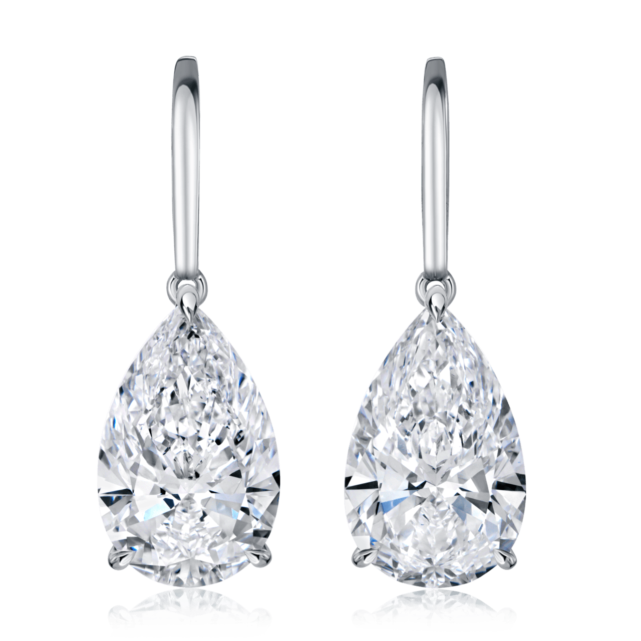 Pear Shape Diamond Drop Earrings