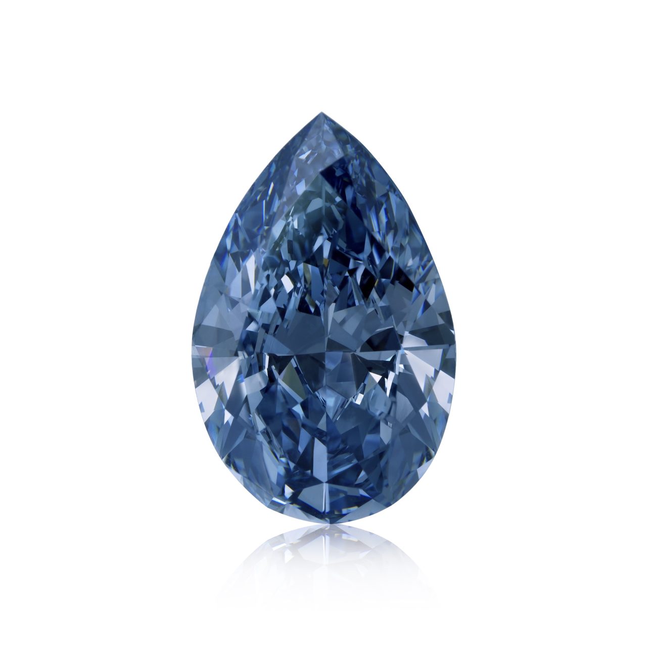 The Eternal Ocean Tide — 10.00 carat Fancy Vivid Blue VS1 pear-shaped diamond