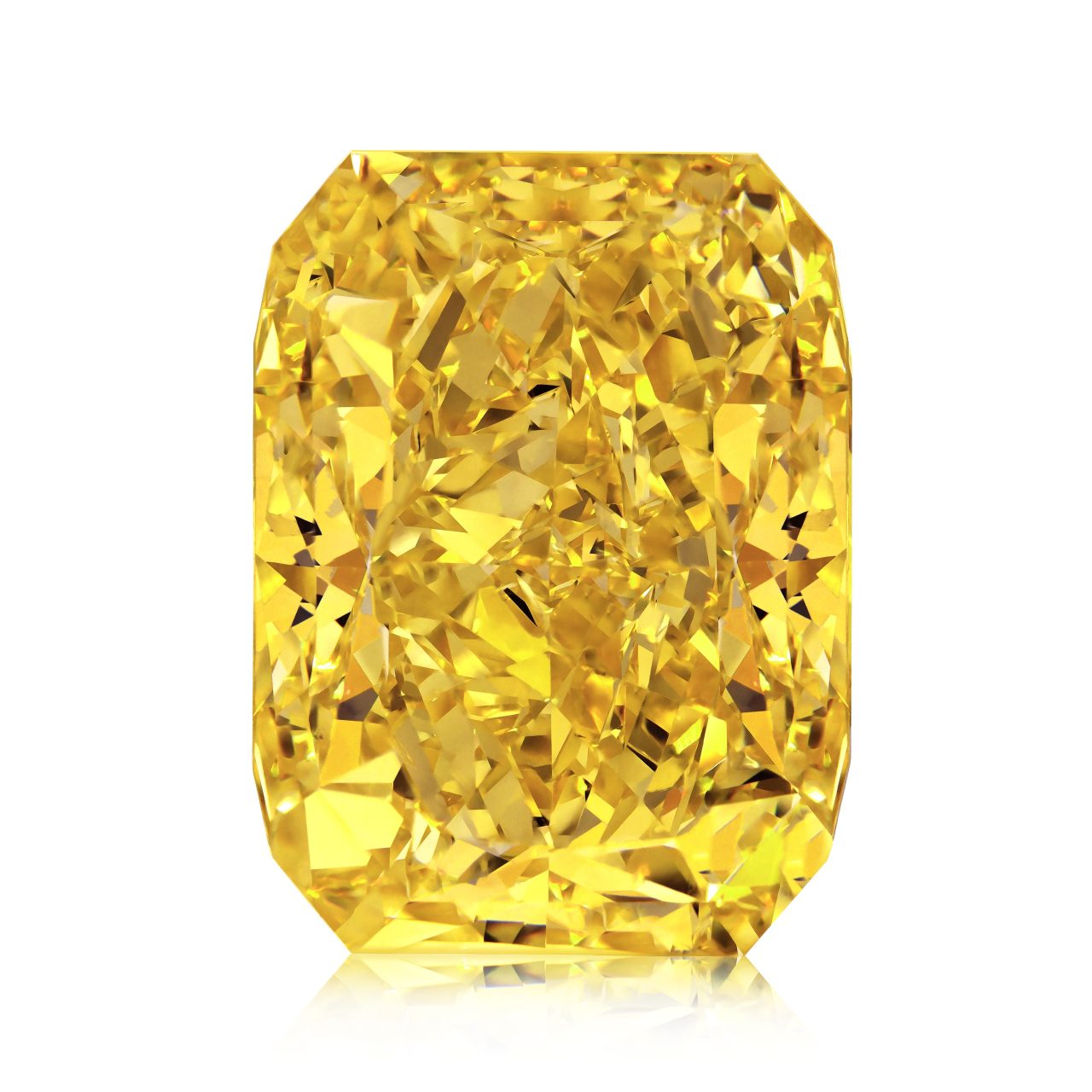 The Golden Royale Sun — 150.00 carat Fancy Vivid Yellow Radiant Cut diamond