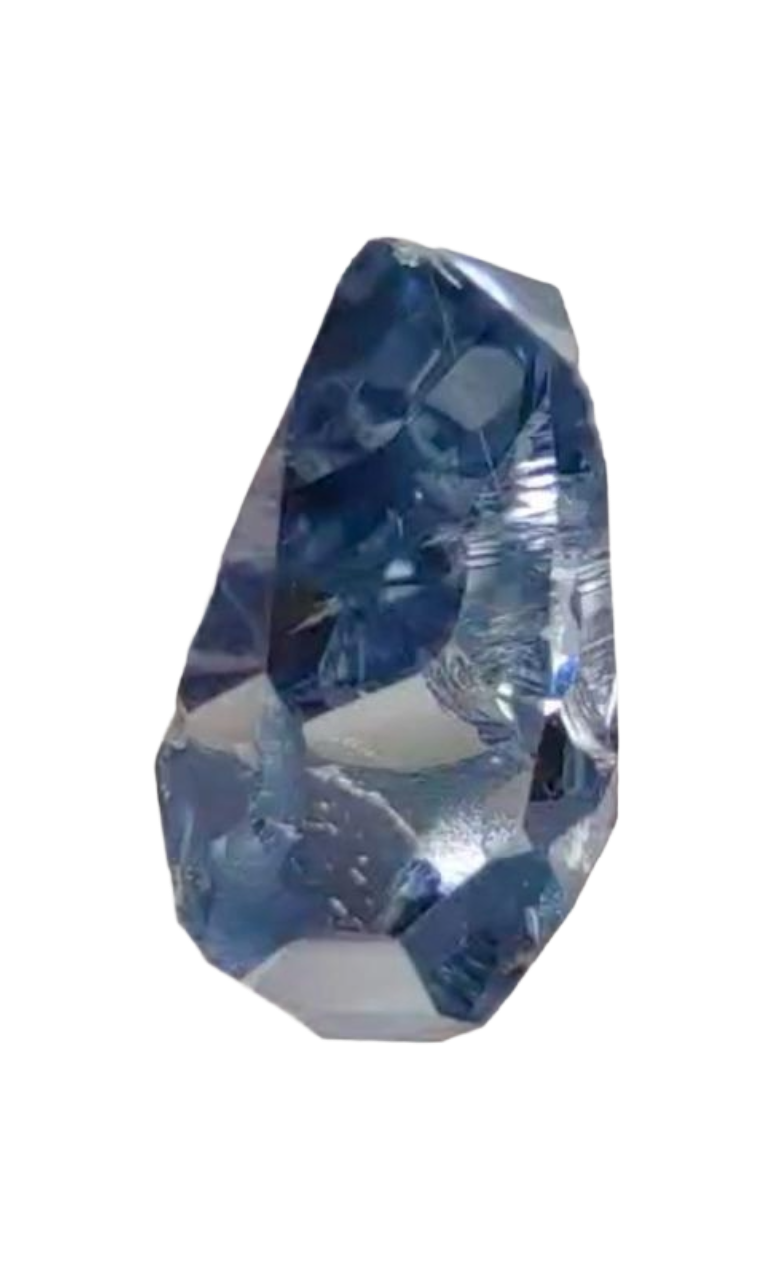 The Luna Azul — rough blue diamond before planning