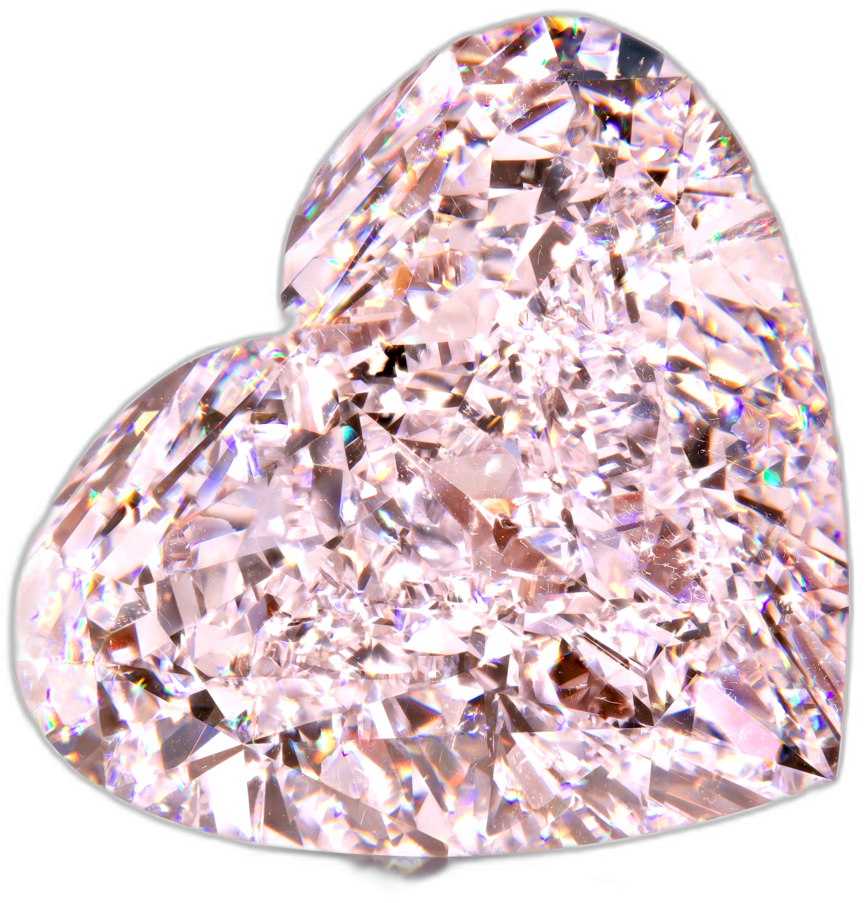 The Royal Blush — polished 85.00 carat heart-shaped diamond