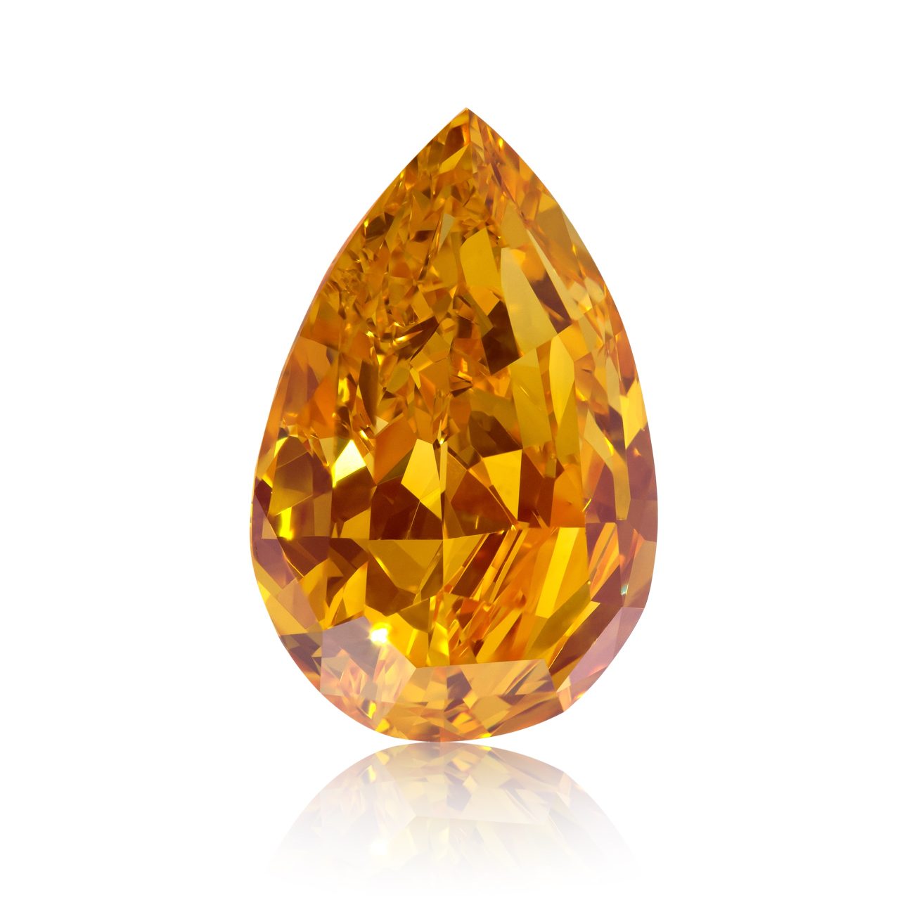 The Orange — Natural Fancy Orange Pear Brilliant Diamond